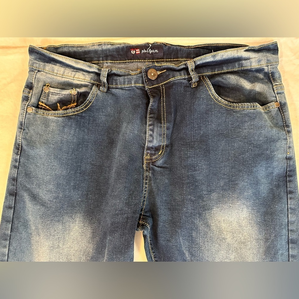 Phat Farm Skinny Stretch Detail On Knee Jeans Mens 36x30 - Picture 9 of 15